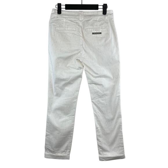 NWT Chino by Anthropologie Relaxed Speckled White Pants Size 25 - Picture 3 of 8